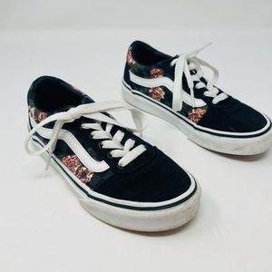 Vans Toddler Kids Rose Print Black Old Skool Lace Up Sneakers Size 13